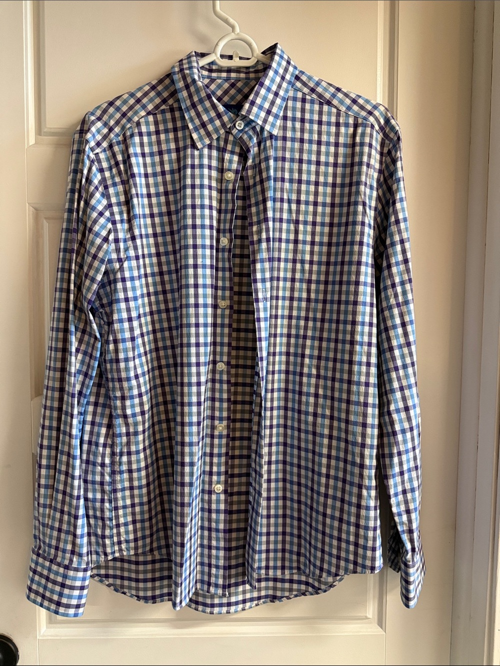 Men's Classic Blue Check Button-Up Shirt